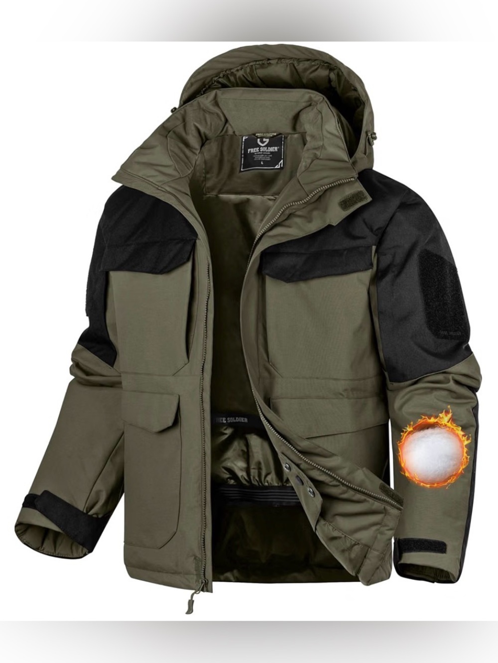 NWT FREE SOLDIER Men's Waterproof Ski Winter Jacket Warm, XL